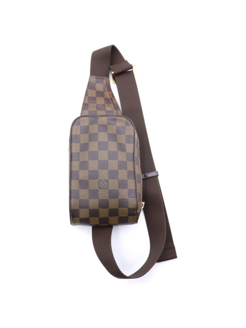 Louis Vuitton Damier Geronimos Leather Shoulder Bag Brown